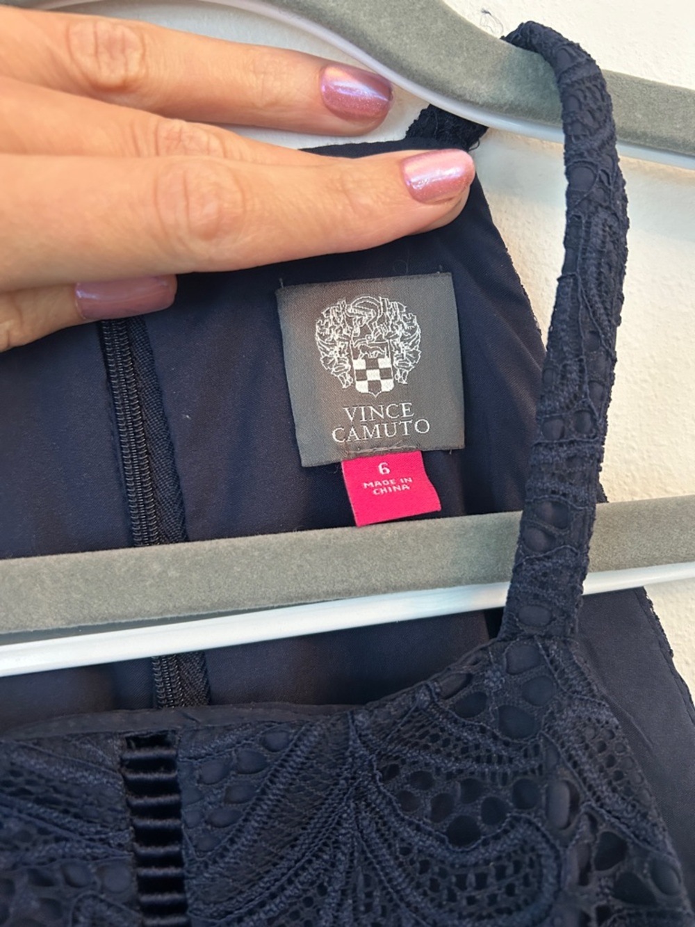Vince Camuto Navy Blue Lace Midi Dress - Picture 6 of 6